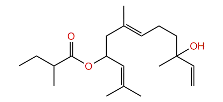 (E)-3-Hydroxyfarnesa-1,6,10-trien-9-yl 2-methylbutyrate